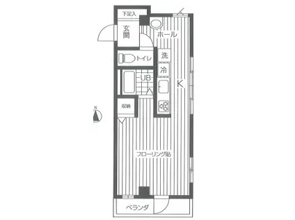光清ハイツ(1K/4階)の間取り写真