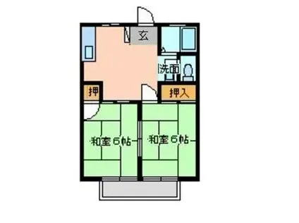 ソーブルA棟(2DK/2階)の間取り写真