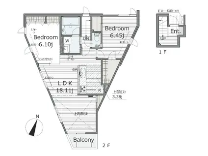 ドギーハウス(2LDK/2階)の間取り写真