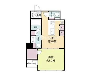 RIDGE北堀江(1LDK/10階)の間取り写真