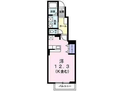 アルコイリス(ワンルーム/1階)の間取り写真