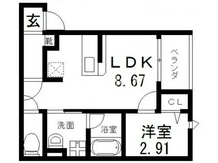 LE CHOCOLAT(1LDK/3階)の間取り写真
