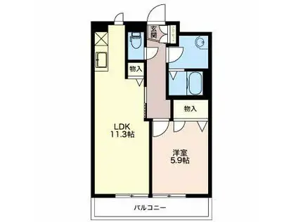 べレオ南笹口I(1LDK/3階)の間取り写真