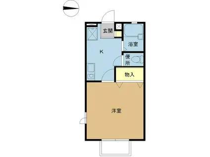 ライムタウン(1K/2階)の間取り写真