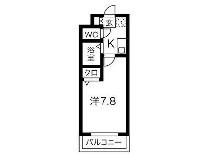 BRIGHTSOIA(1K/4階)の間取り写真