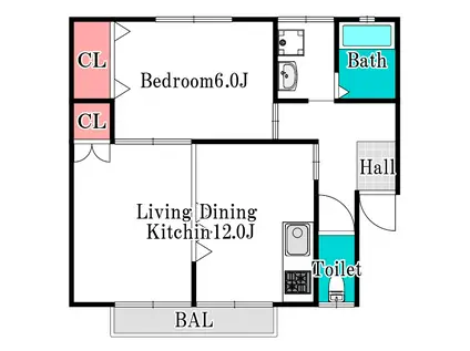 メゾン広谷(1LDK/2階)の間取り写真
