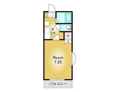 ベルクハイツ陽東(1K/1階)の間取り写真