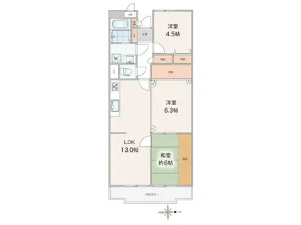 ソフィア西新井(3LDK/7階)の間取り写真