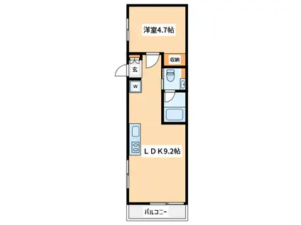 クリフビレッジZ棟(1LDK/1階)の間取り写真