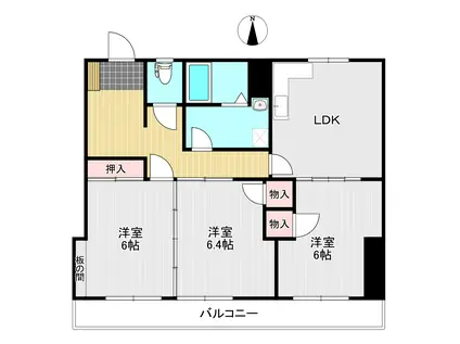 興人松江マンション(2LDK/6階)の間取り写真