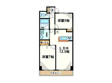 アーバンコート南烏山(2LDK/4階)の間取り写真
