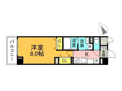 己斐本町(1K/5階)の間取り写真