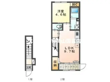 ウィステリアVII(1LDK/2階)の間取り写真