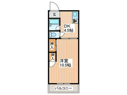 ヴィップ高津(1DK/4階)の間取り写真