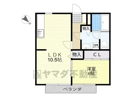 ビーライン今泉(1LDK/1階)の間取り写真