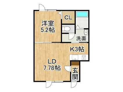 キャンディ キャトル(1LDK/1階)の間取り写真