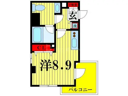 ラ・グラース押上II(ワンルーム/3階)の間取り写真