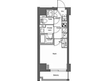 プレミアムキューブ品川戸越MO(1K/3階)の間取り写真