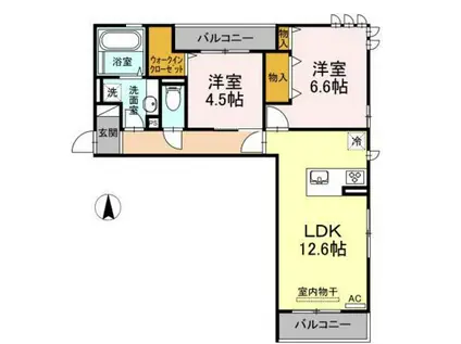 イリス B(2LDK/2階)の間取り写真