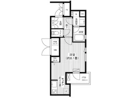 コスモリード新宿余丁町(ワンルーム/3階)の間取り写真