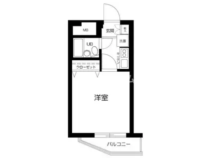 サンテミリオン品川西(1K/4階)の間取り写真