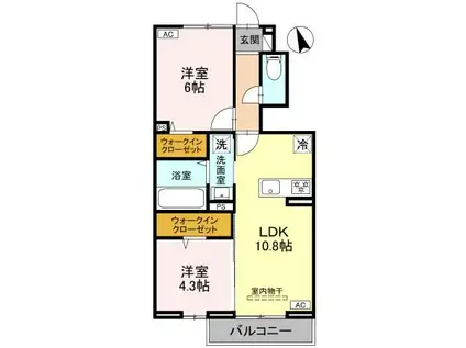 ルミナス・シャトー(2LDK/1階)の間取り写真