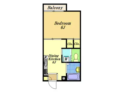 ルピナス(1DK/1階)の間取り写真