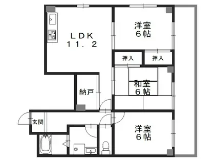 グランコート高台寺(3LDK/4階)の間取り写真