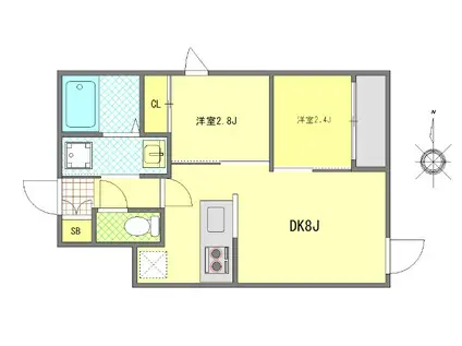 MONOLITH錦糸町 MONOLITH錦糸町(2DK/5階)の間取り写真