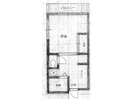 荒木ビル(1K/2階)の間取り写真