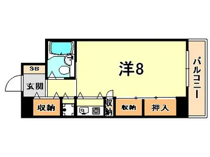 ブルームライフ兵庫(ワンルーム/4階)の間取り写真