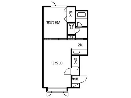フォレストコーポ末広東(1LDK/2階)の間取り写真