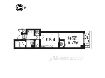 ワイズコート(1DK/4階)の間取り写真