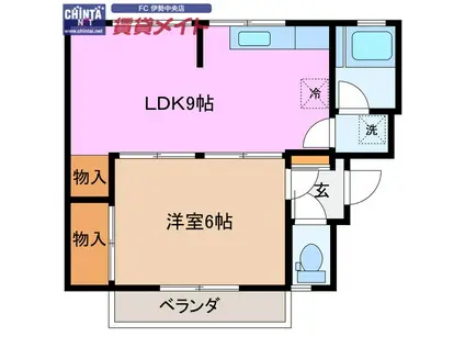 パールハイツ(1LDK/1階)の間取り写真