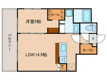 QUADOR CONTIGO高宮(1LDK/2階)の間取り写真