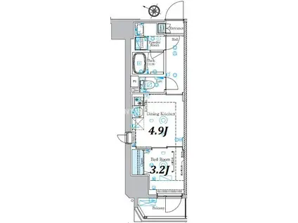 プレセダンヒルズ文京本駒込(1DK/9階)の間取り写真