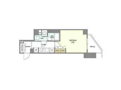 BPRレジデンス御嶽山(1K/3階)の間取り写真