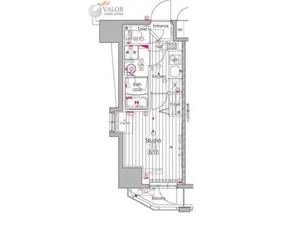 ガーラ・ステーション横濱関内(1K/2階)の間取り写真