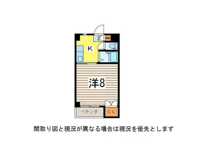 ロイヤルコーポ蜂屋(1K/4階)の間取り写真
