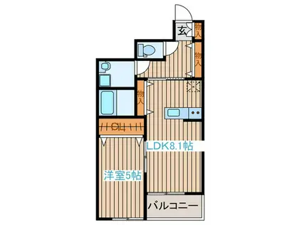 GREEN HILL 大和(1LDK/1階)の間取り写真