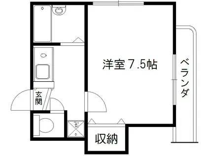 グランシャリオ(1K/2階)の間取り写真