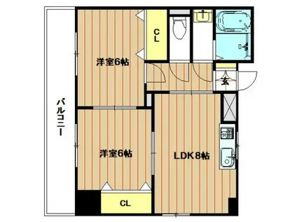 サンパレスイースト(2LDK/4階)の間取り写真