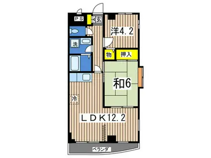 グリーンリーフ(2LDK/3階)の間取り写真