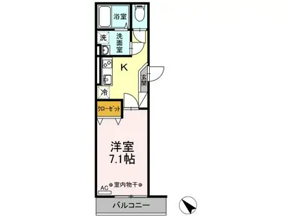 EISEN(1K/2階)の間取り写真