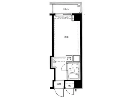 メインステージ新丸子駅前(ワンルーム/6階)の間取り写真