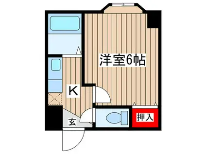 伊藤ビル(1K/2階)の間取り写真