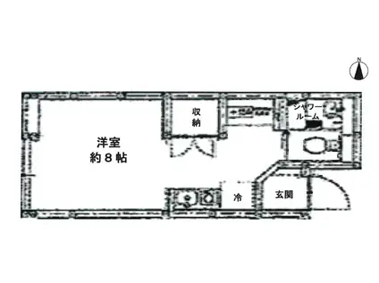 ヴィレッティーナ徳丸(1K/1階)の間取り写真