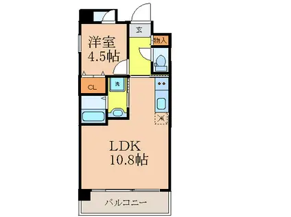 プレジオ江坂(1LDK/4階)の間取り写真