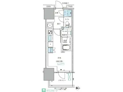 パークアクシス西大島コンフォートスクエア(ワンルーム/13階)の間取り写真