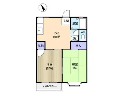 ドミール(2DK/1階)の間取り写真